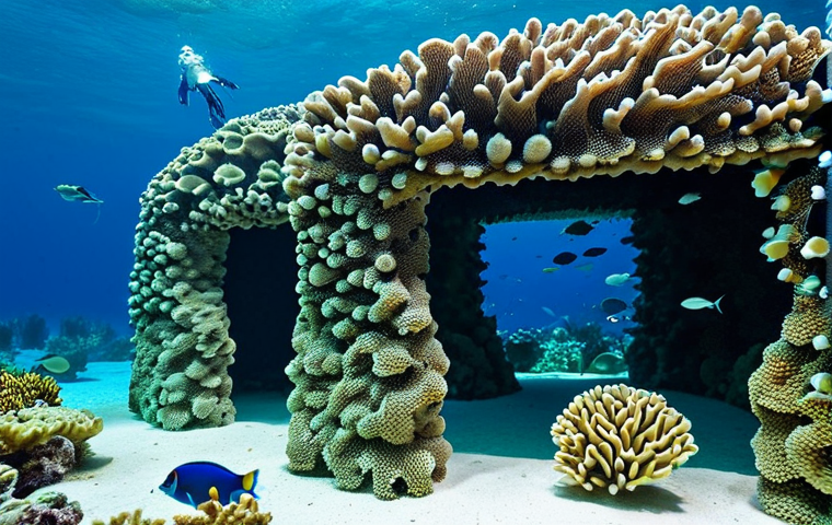 **

"A team of marine biologists, fully clothed in appropriate research attire, are deploying a 3D-printed artificial coral reef structure into a vibrant coral ecosystem. The structure is made of a light-colored, porous biomaterial. Various colorful fish and other sea creatures swim around the new structure. Safe for work, professional, appropriate content, perfect anatomy, natural proportions, underwater photography, high quality, modest clothing, family-friendly."

**